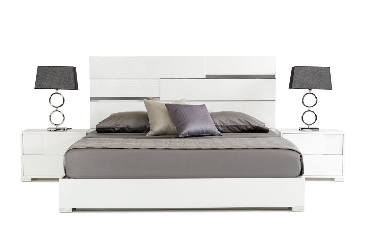 Eastern King Ancona Italian Modern White Bed by VIG Furniture - View 1