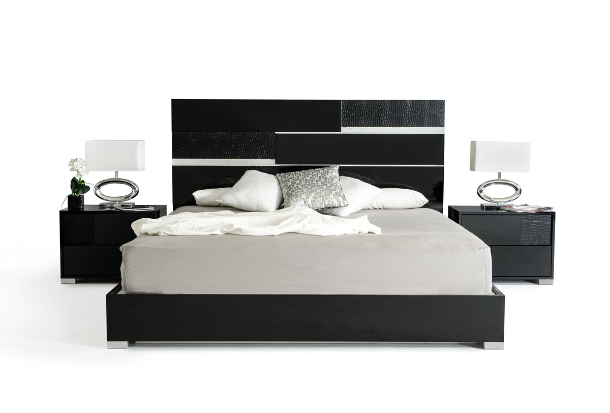 Eastern King Ancona Italian Modern Black Bed by VIG Furniture - View 1