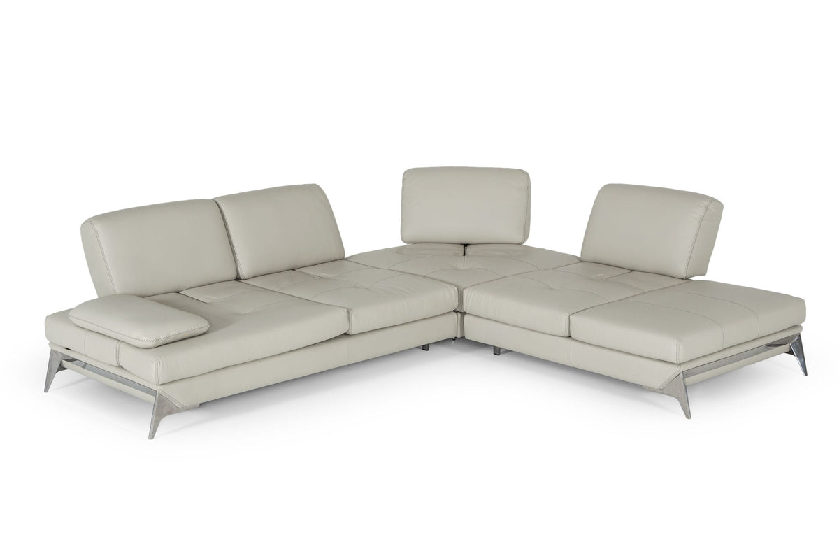 Andrea - Modern Grey Leather Sectional Sofa by VIG Furniture - View 2