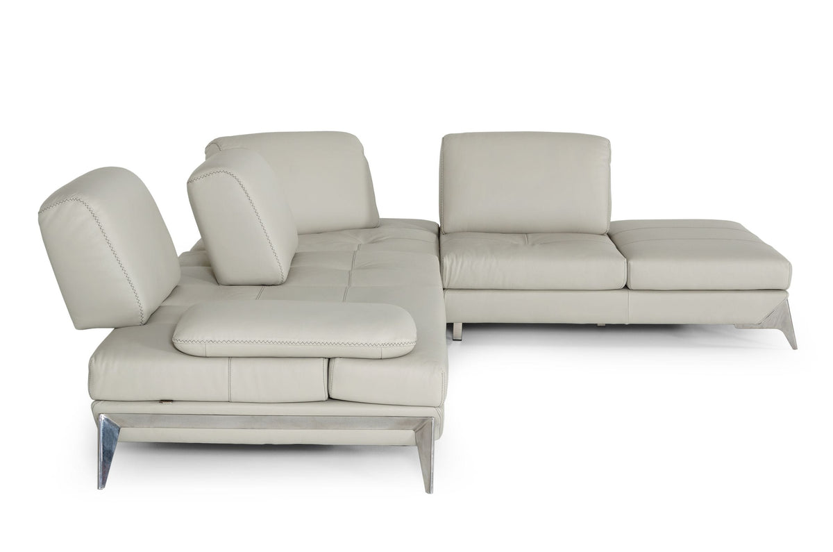 Andrea - Modern Grey Leather Sectional Sofa by VIG Furniture - View 4