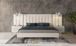 Angela - Eastern King Italian Modern White Eco Leather Bed w/ Nightstands and Wings by VIG Furniture - View 3
