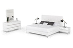 Eastern King Angela - Italian Modern White Eco Leather 4-Piece Bedroom Set