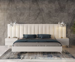 Angela - Queen Italian Modern White Eco Leather Bed w/ Nightstands and Wings by VIG Furniture - View 5