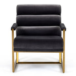 Anton - Modern Grey Velvet + Brass Accent Chair by VIG Furniture - View 3