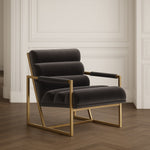 Anton - Modern Grey Velvet + Brass Accent Chair by VIG Furniture - View 2