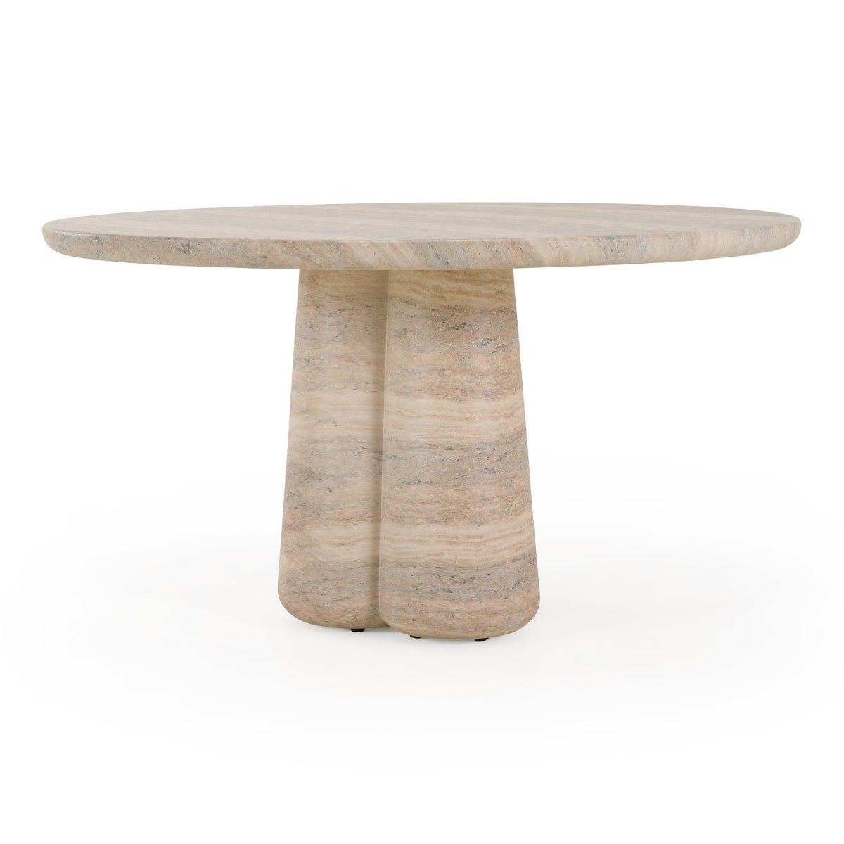 Aragats - Modern Faux Travertine Concrete Round Dining Table by VIG Furniture - View 1