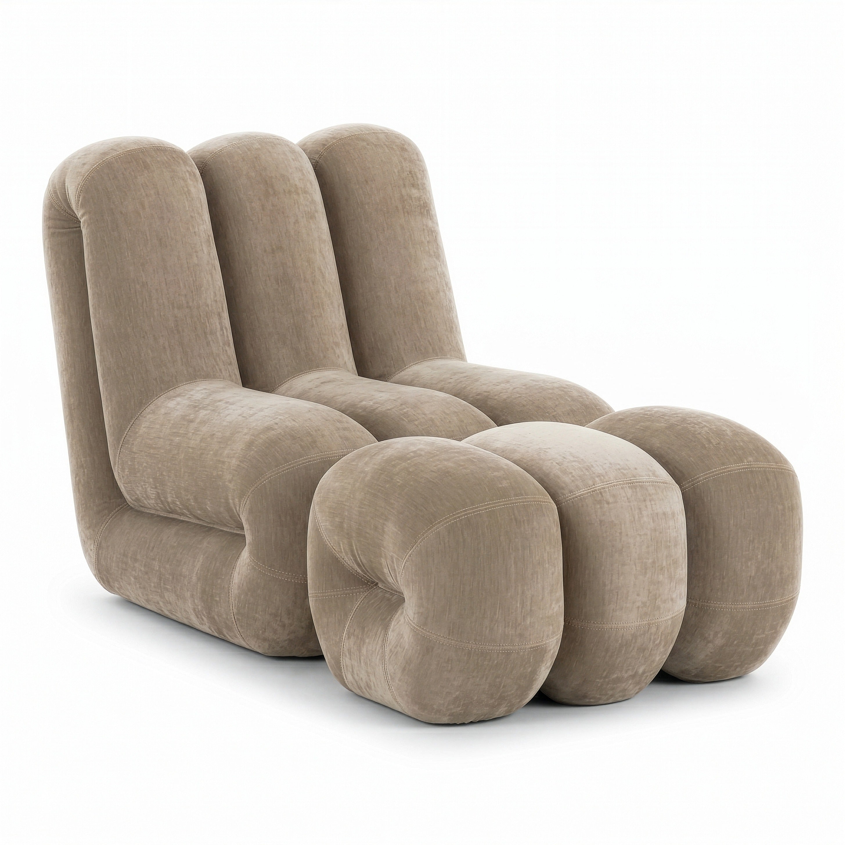 Archie - Modern Taupe Fabric Accent Chair + Ottoman by VIG Furniture - View 1