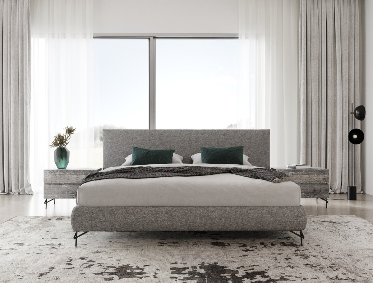 Aria - Italian Modern Grey Fabric Q Bed by VIG Furniture - View 2