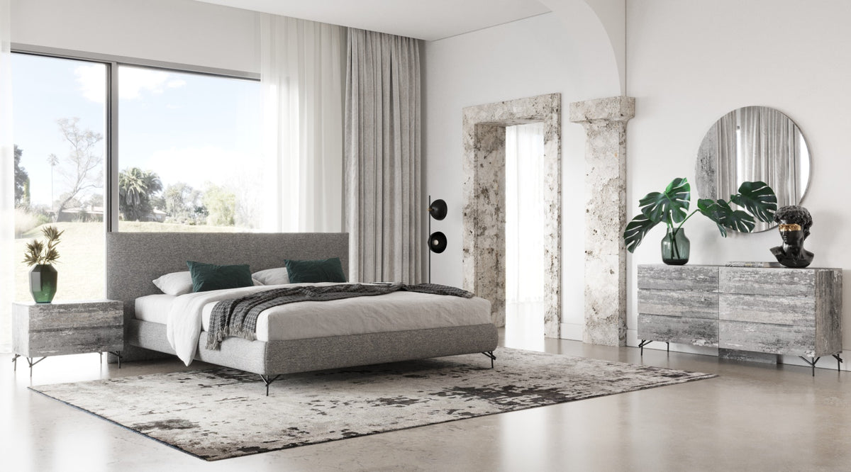 Aria - Italian Modern Grey Fabric EK Bed by VIG Furniture - View 1