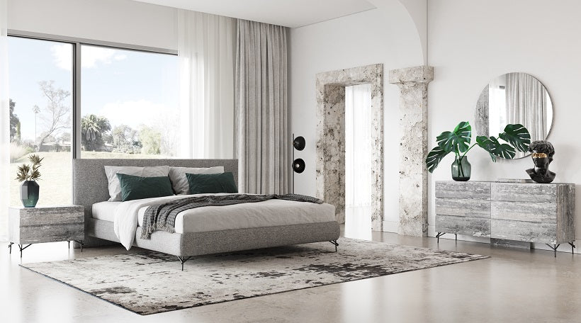 Aria - Italian Modern Multi Grey with texture Nightstand by VIG Furniture - View 2