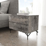 Aria - Italian Modern Multi Grey EK Bed and Two Nightstands