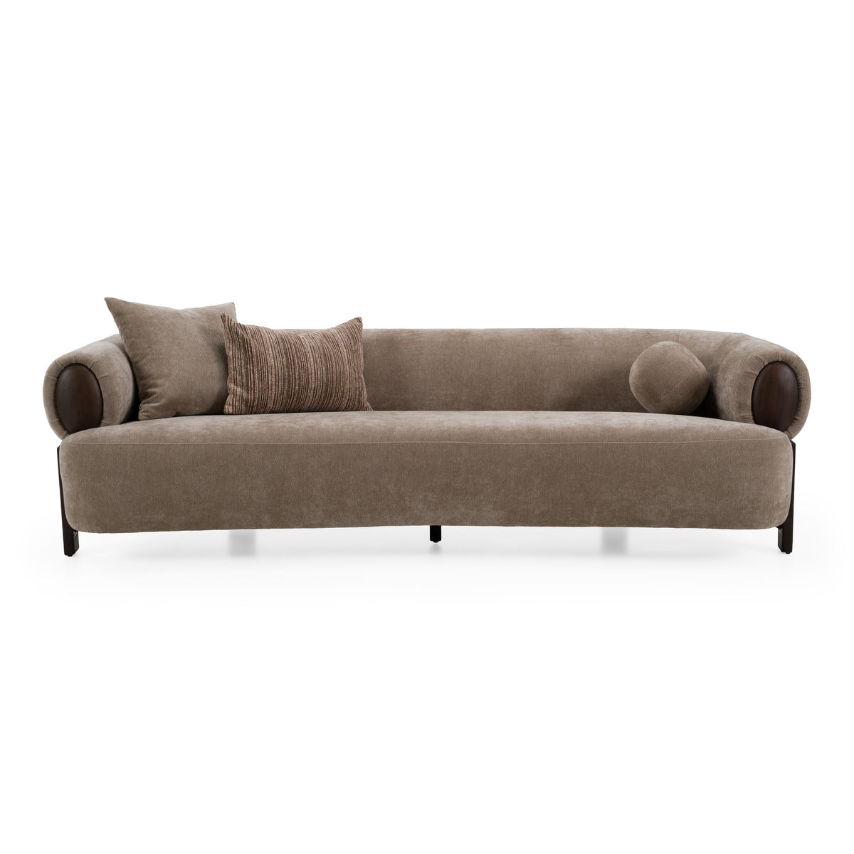 Arnaud - Modern Tan Fabric + Brown Oak Sofa by VIG Furniture - View 1