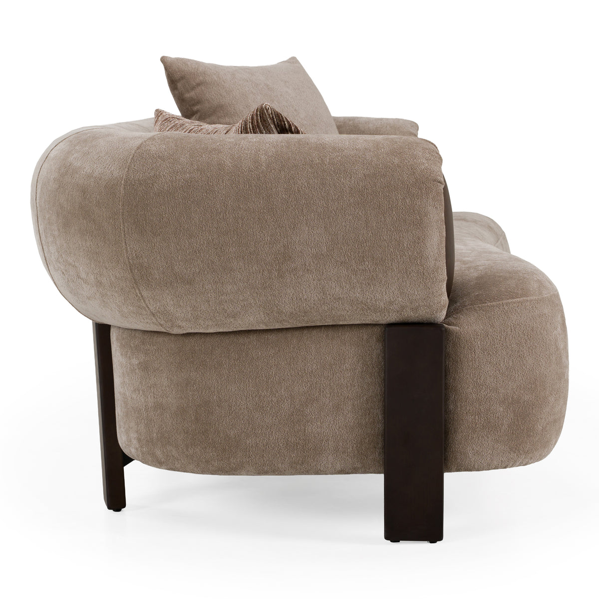 Arnaud - Modern Tan Fabric + Brown Oak Loveseat Sofa by VIG Furniture - View 3