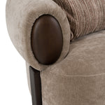Arnaud - Modern Tan Fabric + Brown Oak Loveseat Sofa by VIG Furniture - View 6