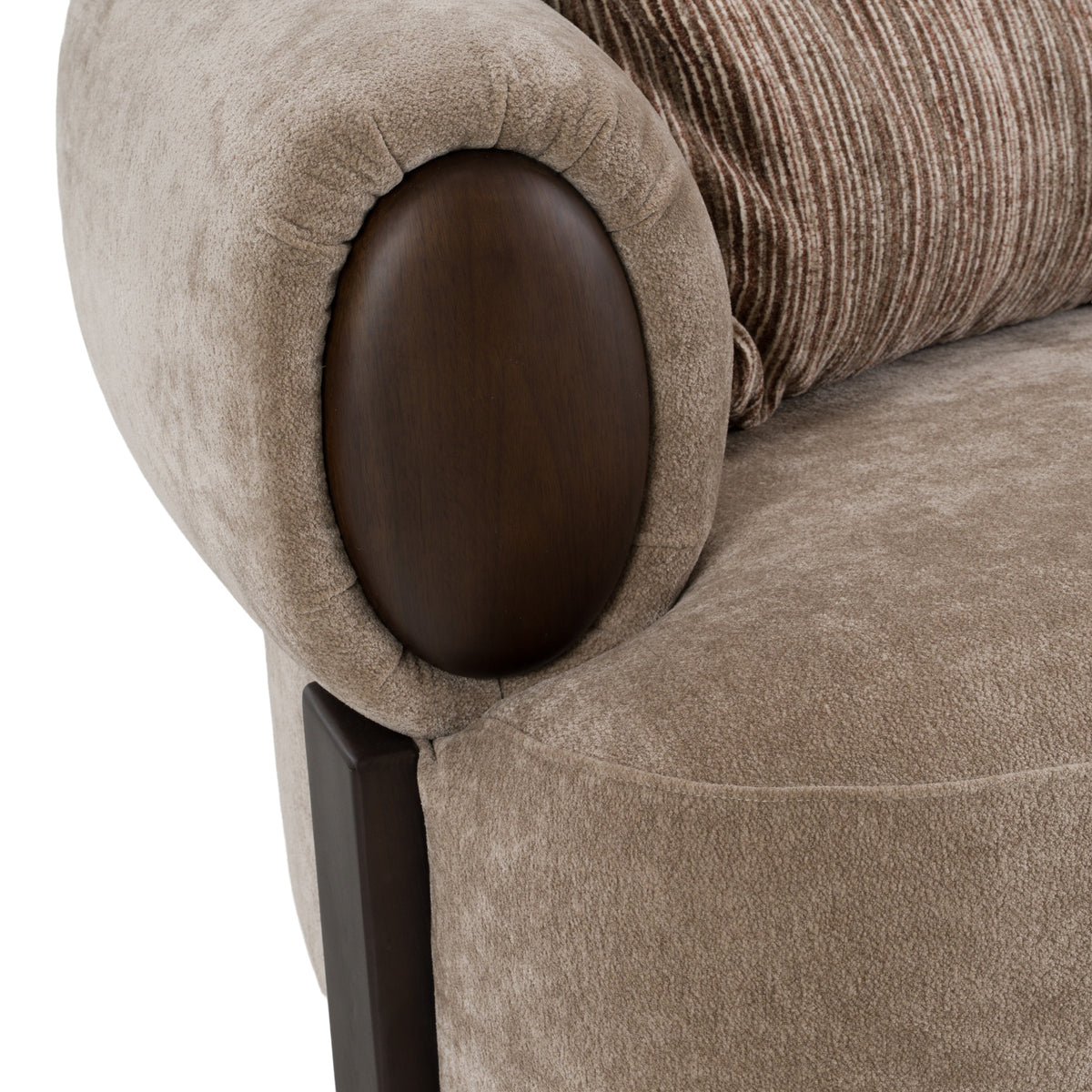 Arnaud - Modern Tan Fabric + Brown Oak Loveseat Sofa by VIG Furniture - View 6