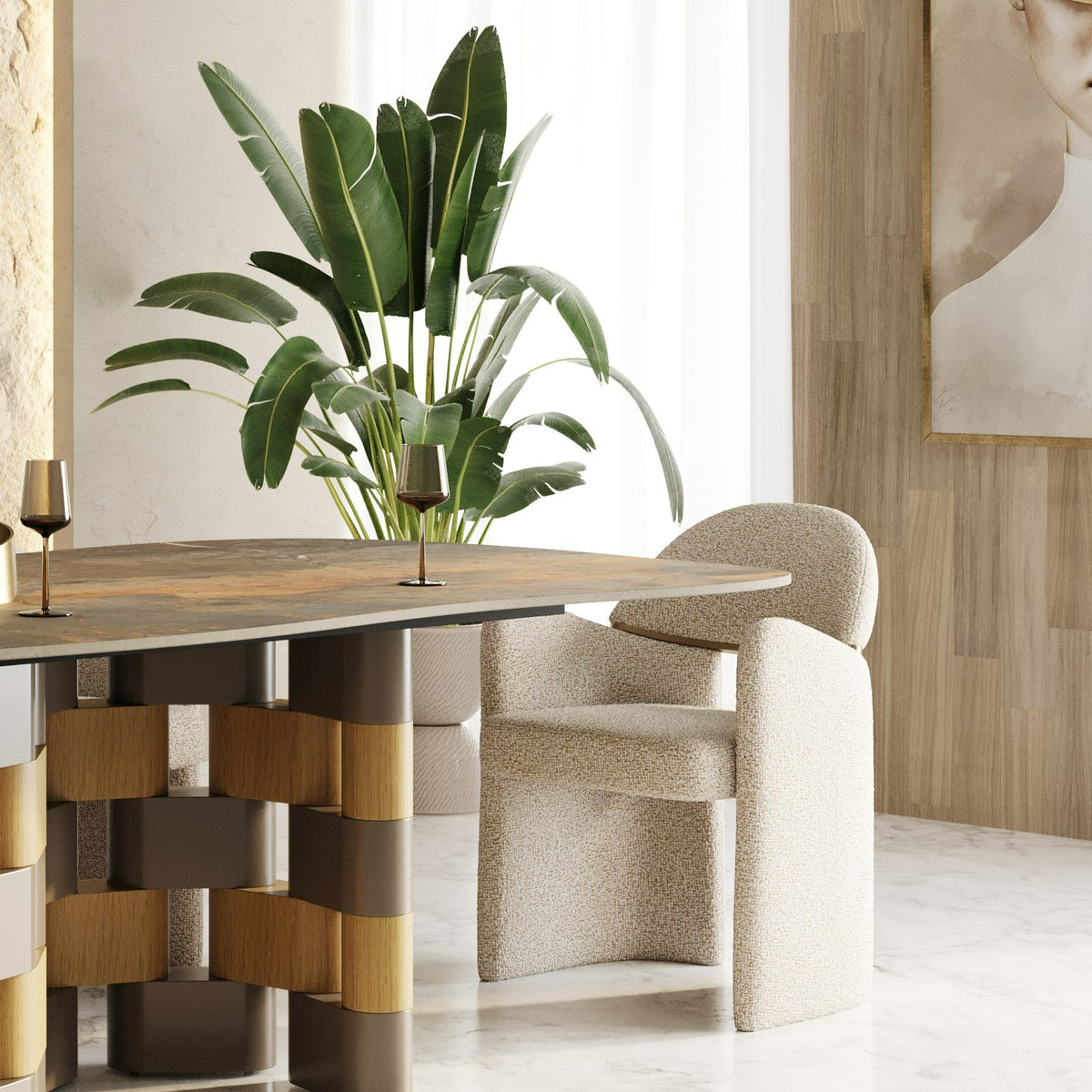 Ashley - Modern Beige Fabric + Brushed Brass Dining Chair by VIG Furniture - View 14