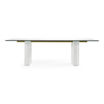 Ashley - Modern Glass + White Fiberglass Dining Table by VIG Furniture - View 1