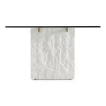 Ashley - Modern Glass + White Fiberglass Dining Table by VIG Furniture - View 3