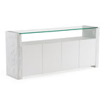 Ashley - Modern Glass + White Fiberglass Buffet by VIG Furniture - View 2