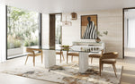 Ashley - Modern Glass + White Fiberglass Dining Table by VIG Furniture - View 7