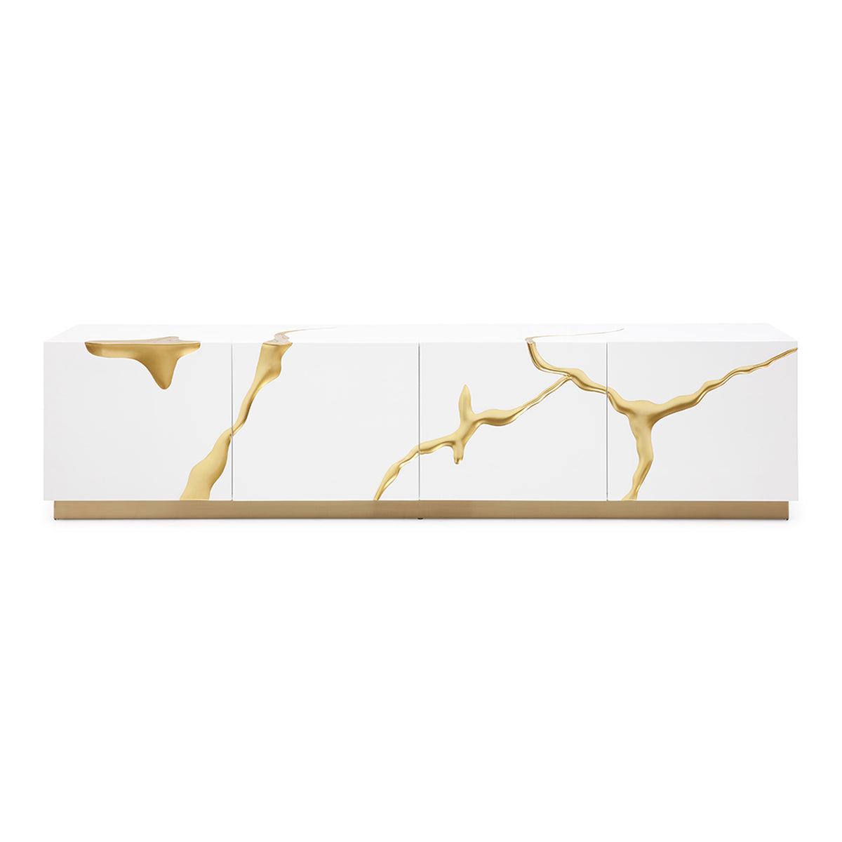 Aspen Modern White & Gold TV Stand by VIG Furniture - View 1