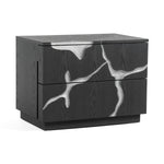 Queen Penelope + Aspen - Modern Beige Velvet + Brown Ash Bedroom Set