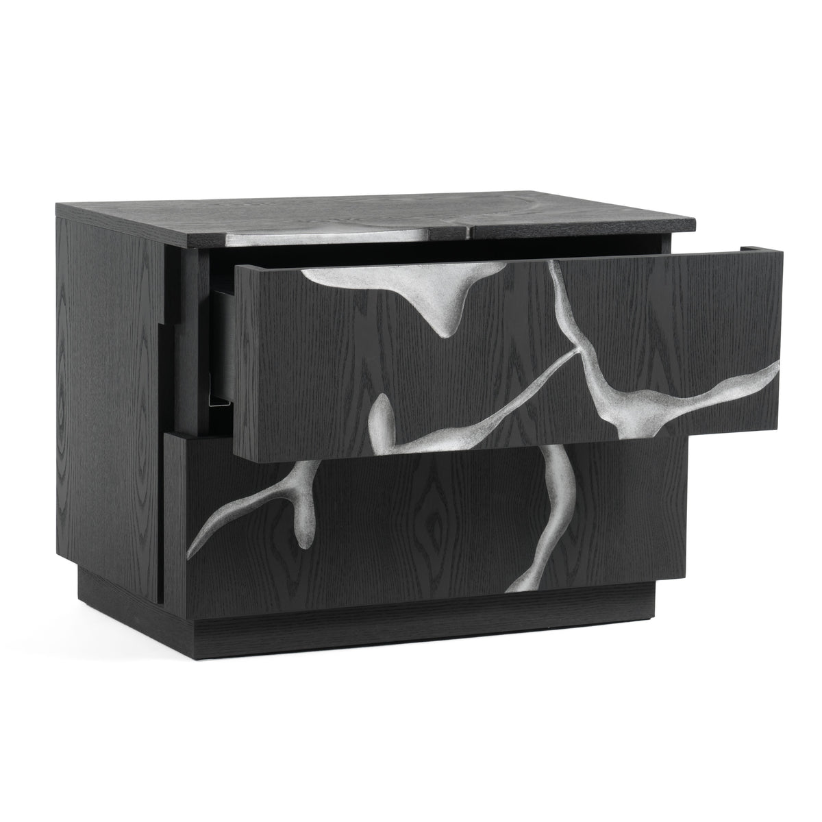 Aspen - Modern Matte Brown Ash & Silver Nightstand by VIG Furniture - View 4
