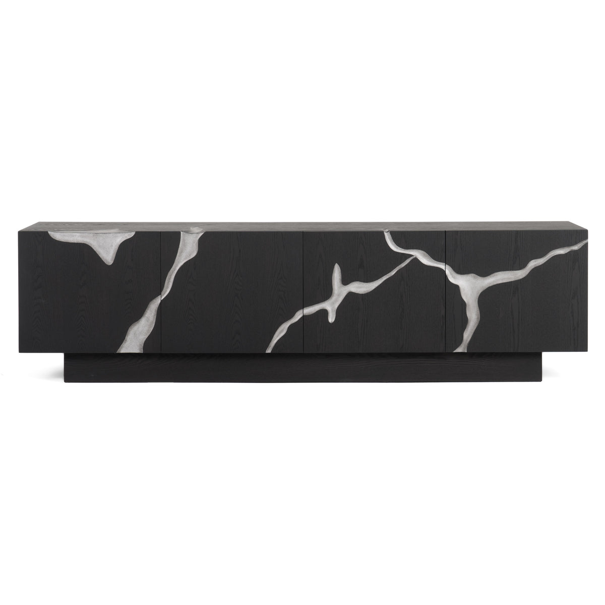Aspen - Modern Matte Brown Ash & Silver TV Stand by VIG Furniture - View 1