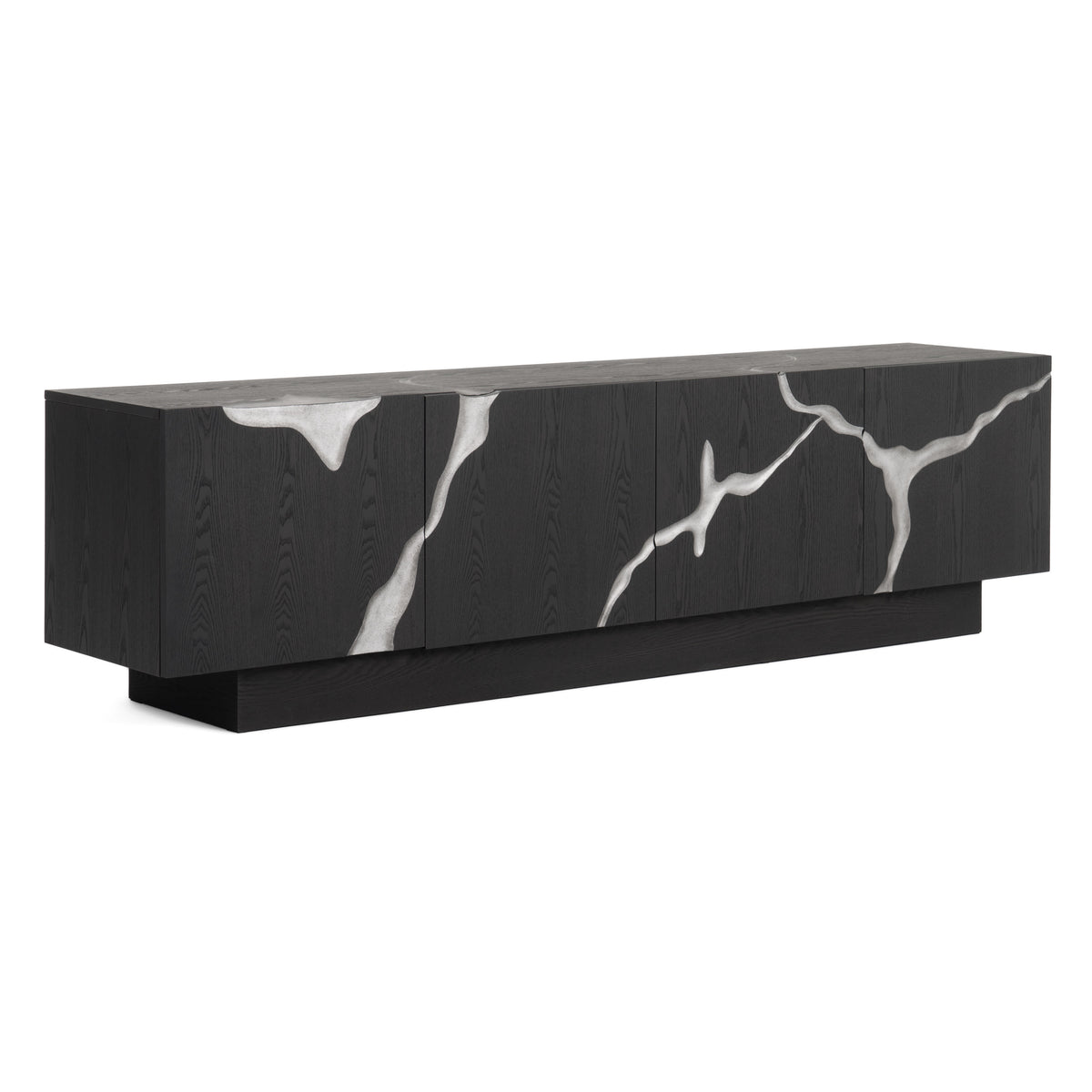 Aspen - Modern Matte Brown Ash & Silver TV Stand by VIG Furniture - View 6