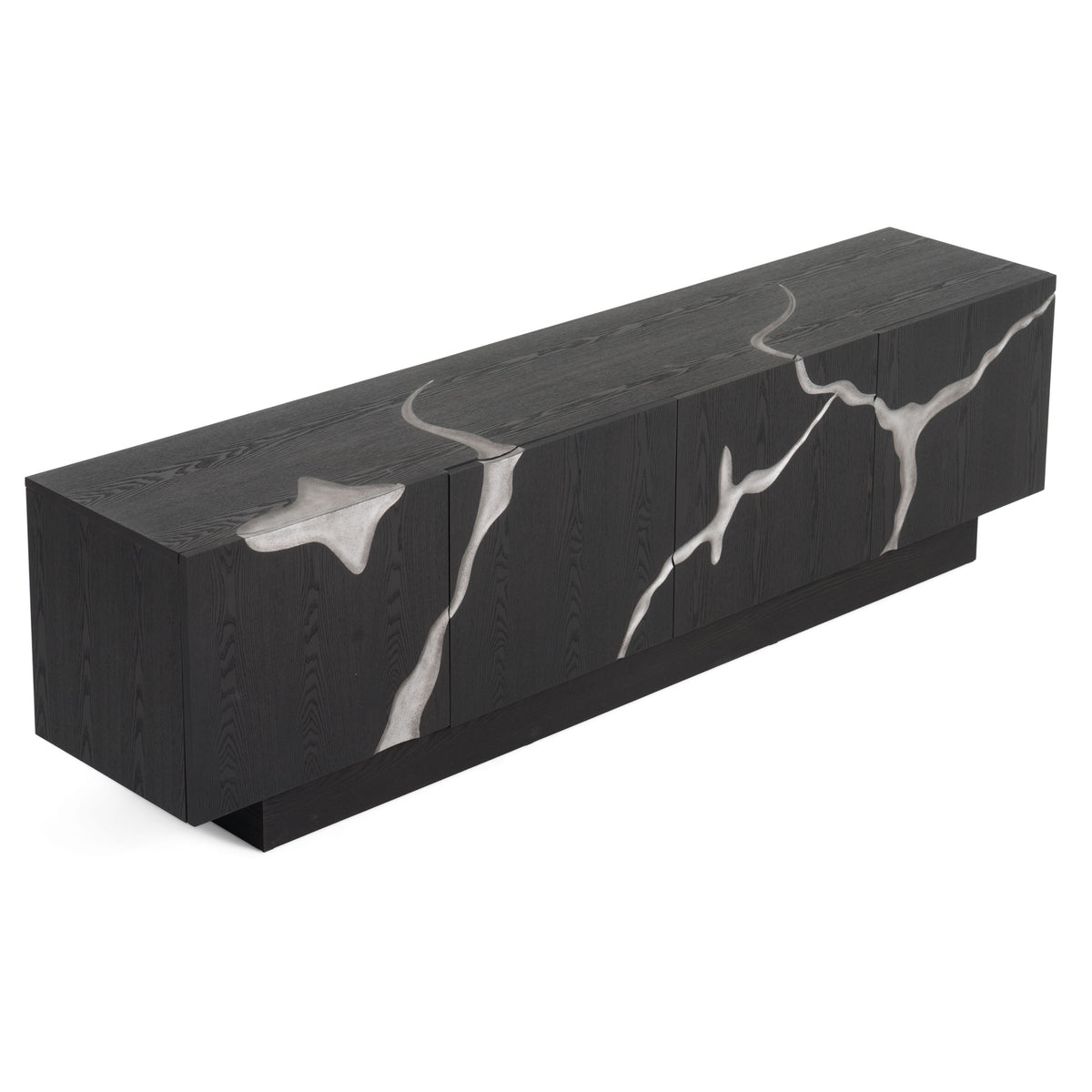 Aspen - Modern Matte Brown Ash & Silver TV Stand by VIG Furniture - View 7