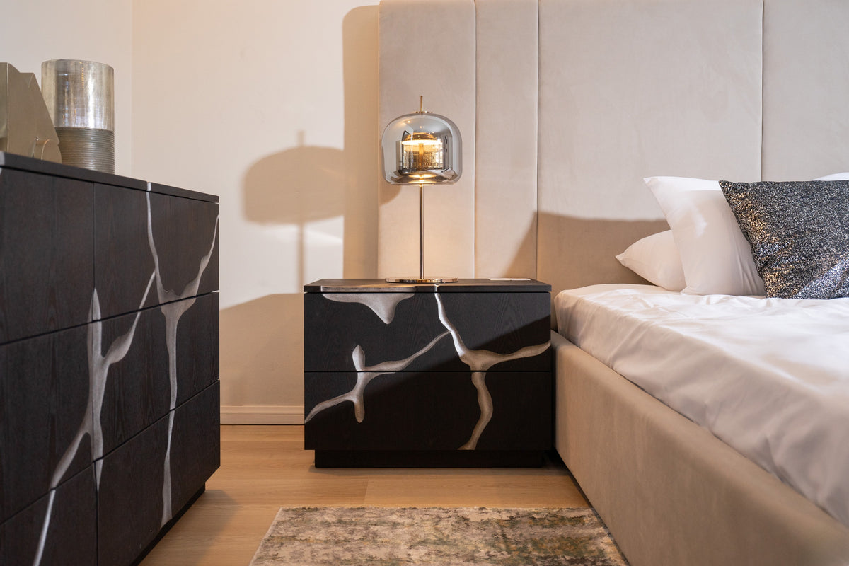 Aspen - Modern Matte Brown Ash & Silver Nightstand by VIG Furniture - View 12
