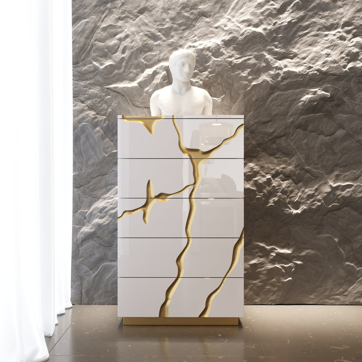Aspen Modern White & Gold Chest by VIG Furniture - View 7