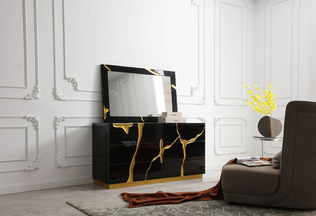 Aspen - Modern Black and Gold Dresser by VIG Furniture - View 2