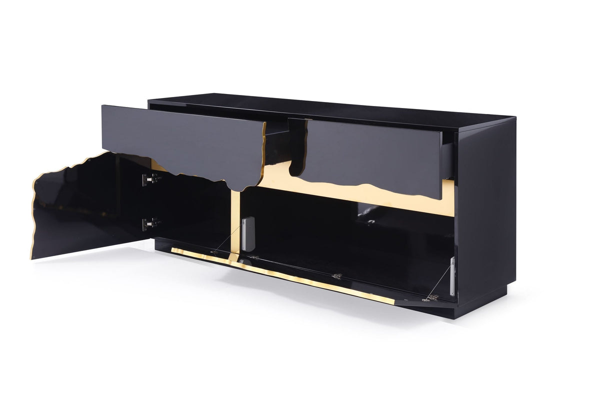 Aspen - Modern High Gloss Black & Gold Buffet by VIG Furniture - View 5