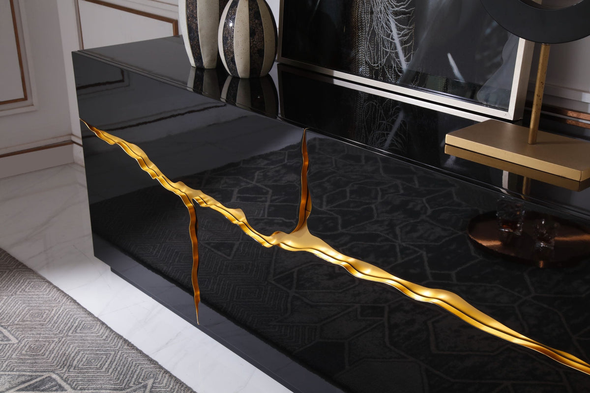 Aspen - Modern High Gloss Black & Gold Buffet by VIG Furniture - View 6