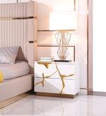 Sterling - Eastern King Modern Beige + Rose Gold Bed + Nightstands by VIG Furniture - View 5