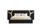 Aspen - Queen Modern Black + Gold Bed + Nightstands by VIG Furniture - View 2