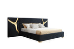 Aspen - Queen Modern Black + Gold Bed + Nightstands by VIG Furniture - View 3
