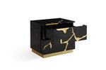 Aspen - Queen Modern Black + Gold Bed + Nightstands by VIG Furniture - View 7