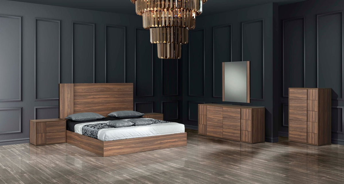 Asus - Eastern King Italian Modern Walnut Bedroom Set by VIG Furniture - View 2