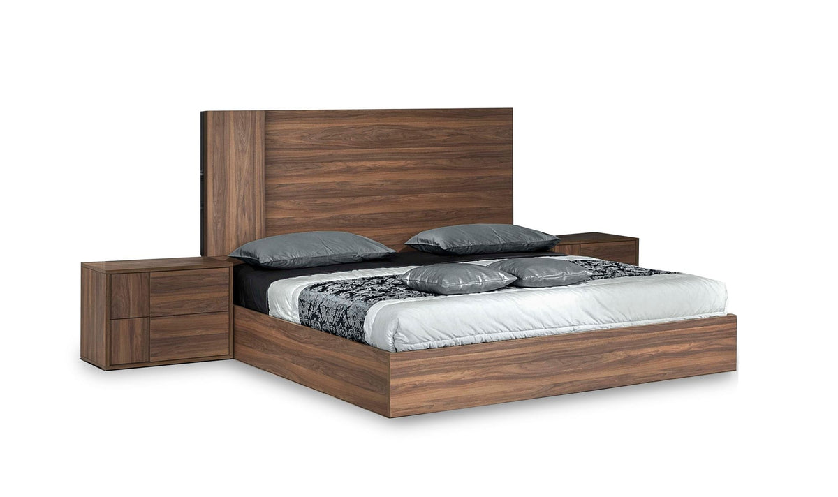 Asus - Eastern King Italian Modern Walnut Bed by VIG Furniture - View 2