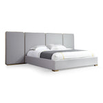 Athena - Modern Light Grey Linen + Gold Bed by VIG Furniture - View 7