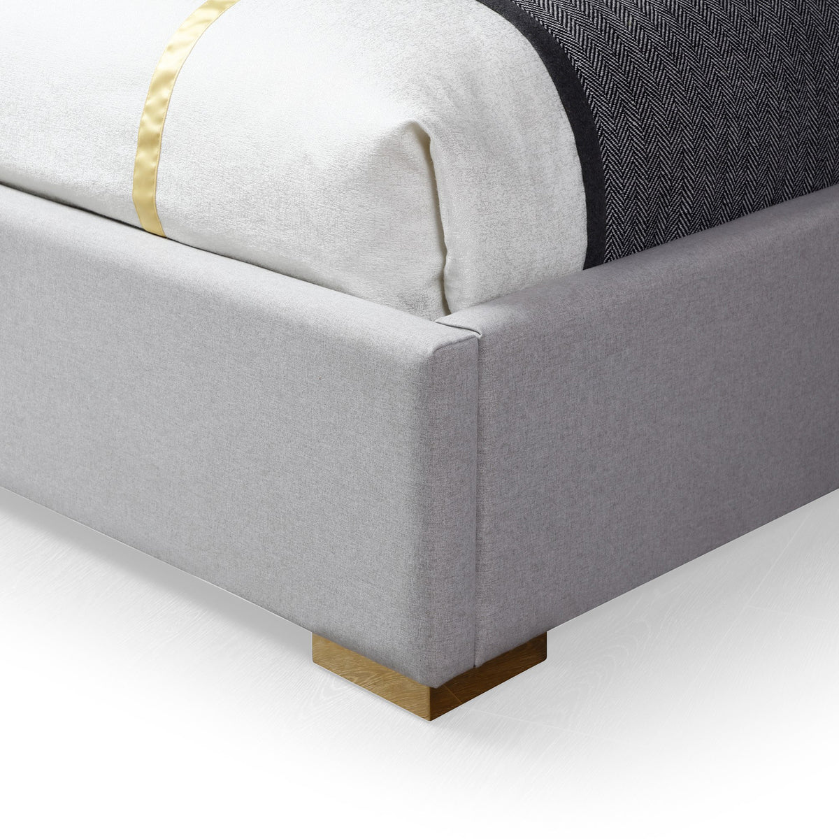 Athena - Modern Light Grey Linen + Gold Bed by VIG Furniture - View 8