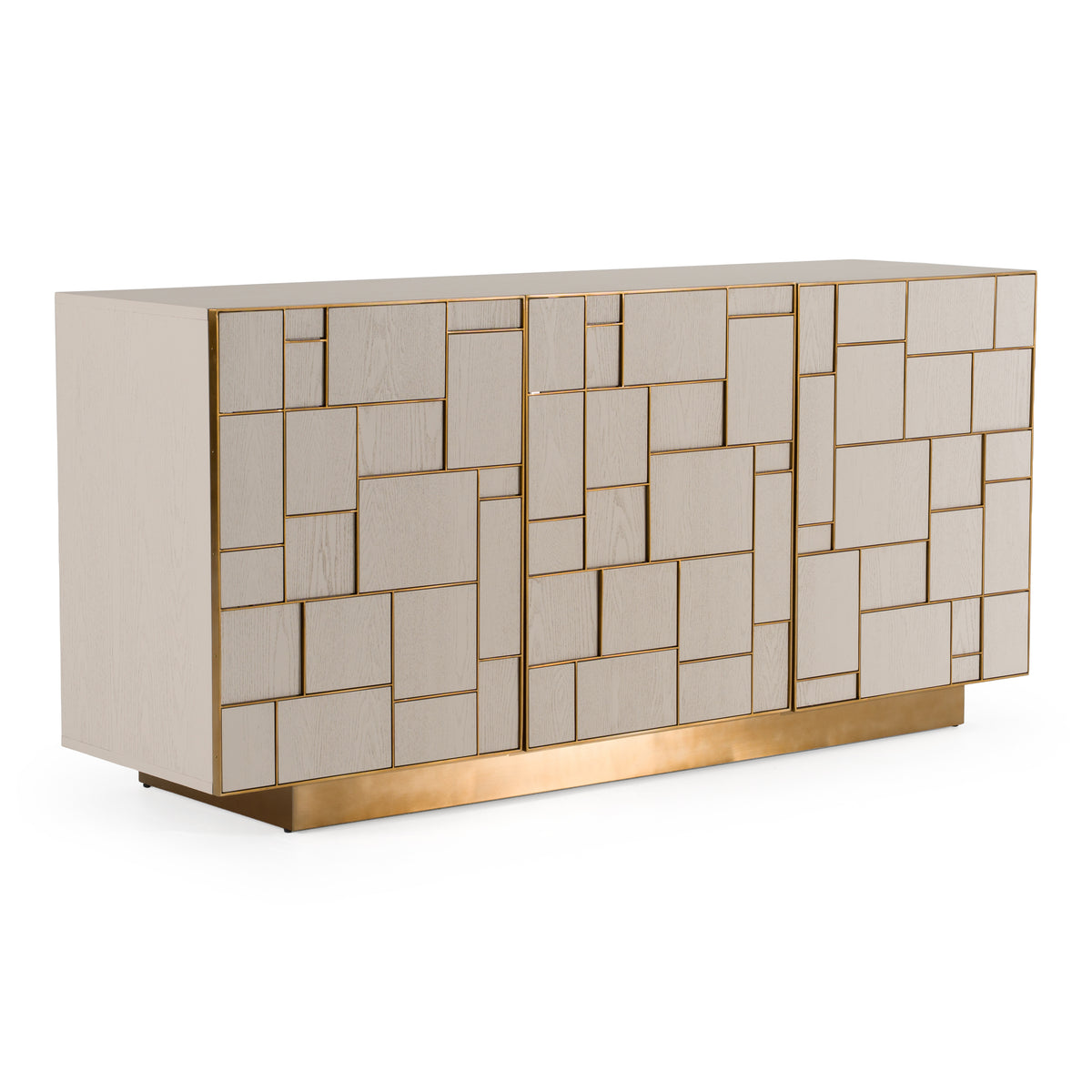 Auer - Mid-Century Modern Cream Ash + Gold Buffet by VIG Furniture - View 3