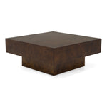 August - Modern Dark Walnut Burl Square Coffee Table by VIG Furniture - View 2