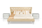 Monica Modern Champagne Leather Bed by VIG Furniture - View 5