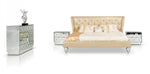 Monica Modern Champagne Leather Bed by VIG Furniture - View 3