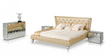 Monica Modern Champagne Leather Bed by VIG Furniture - View 2