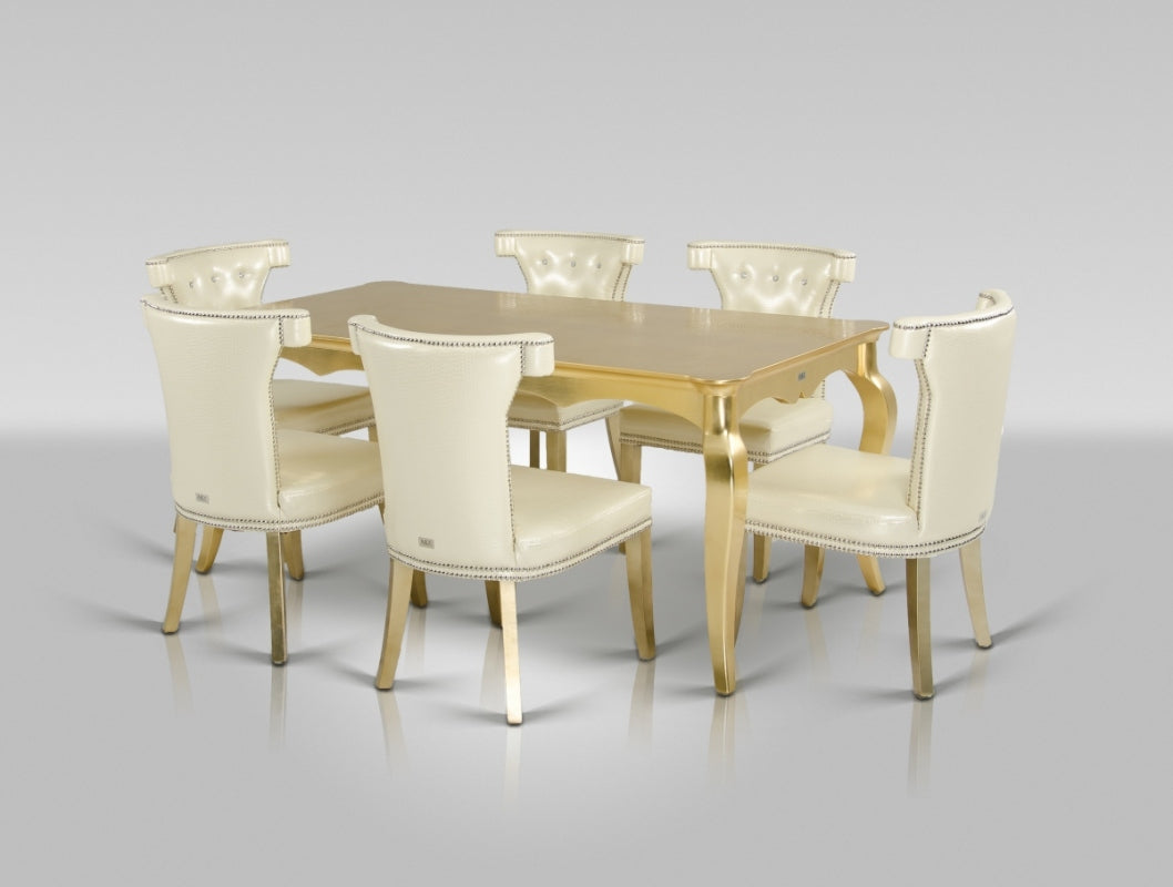 Imperial Transitional Gold Crocodile Dining Table by VIG Furniture - View 5