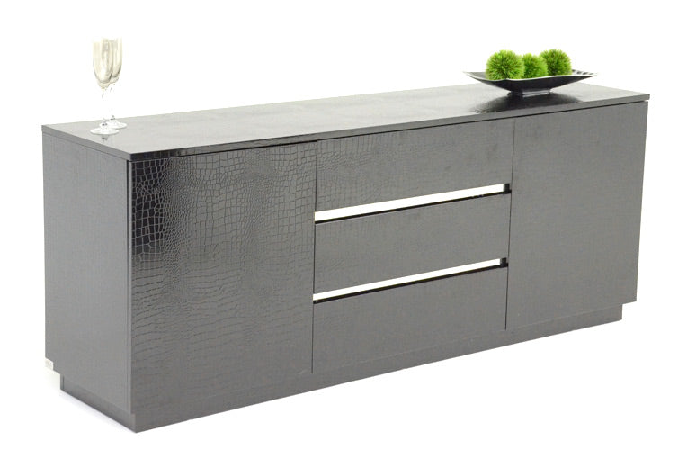 Skyline Modern Black Crocodile Lacquer Buffet by VIG Furniture - View 2